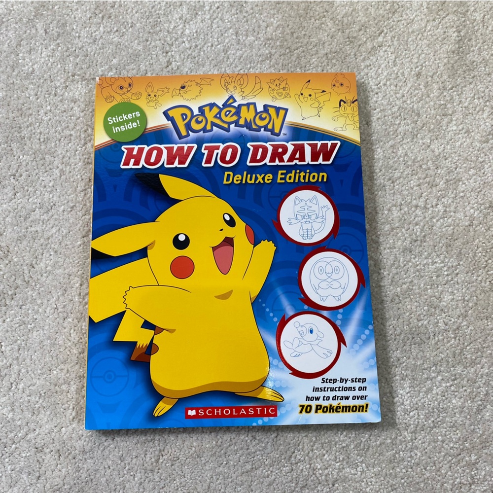 New Pokemon how to draw 70 Pokemon deluxe edition book with stickers